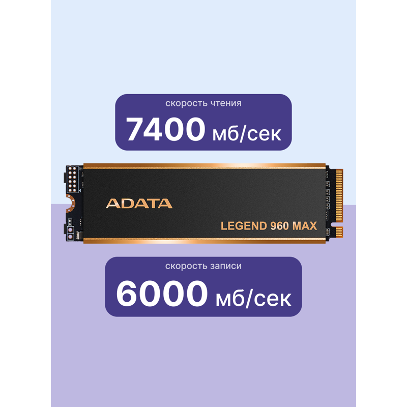 Твердотельный накопитель ADATA SSD LEGEND 960 MAX, 1 ТБ, 3D NAND, чтение 7400 МБ/с, 780 ТБ, фото 3