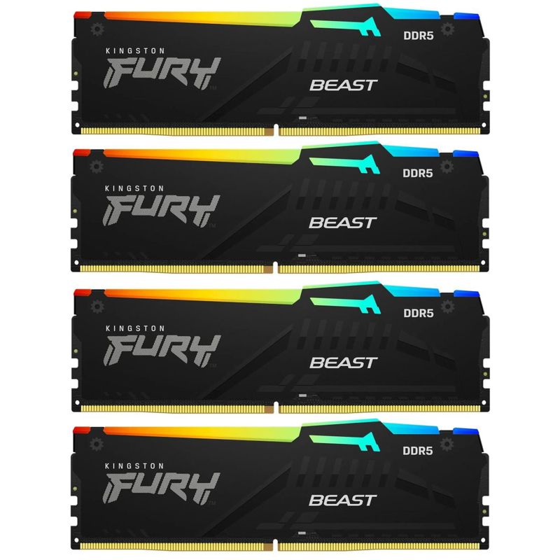 Оперативная память Kingston KF552C40BBAK4-64, 64 ГБ (4x16 ГБ), DDR5, 5200 МГц, DIMM, CL40, фото 2