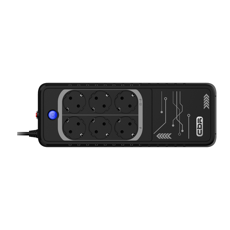 ИБП CBR Offline 650VA, 650 ВА, 360 Вт, 6 розеток, CEE7, фото 2