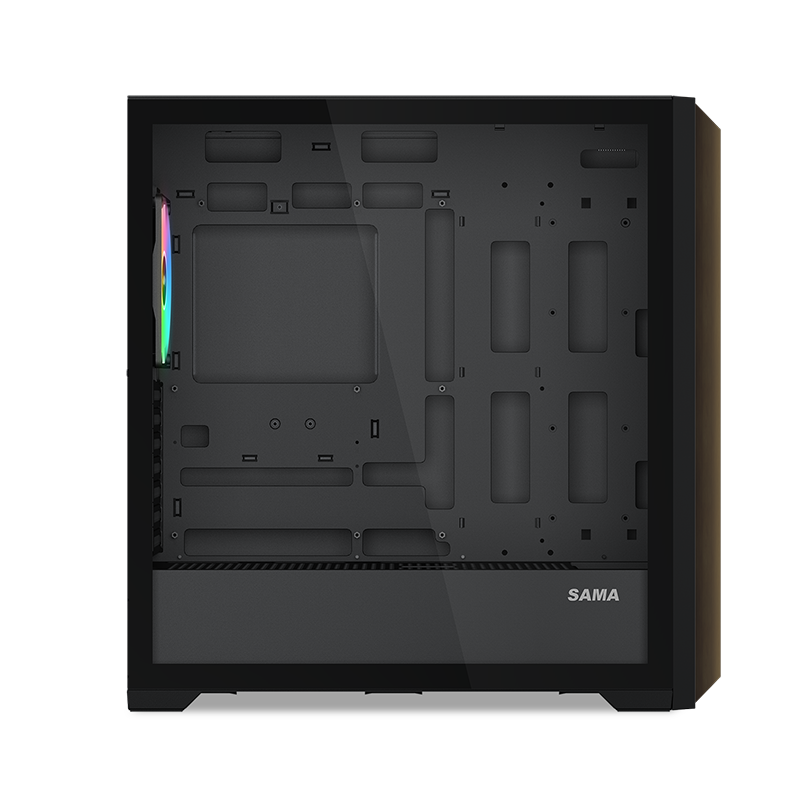 Корпус для ПК Sama Z60, Midi Tower, чёрный, под ATX, mATX, mITX, материал закалённое стекло, сталь, фото 5