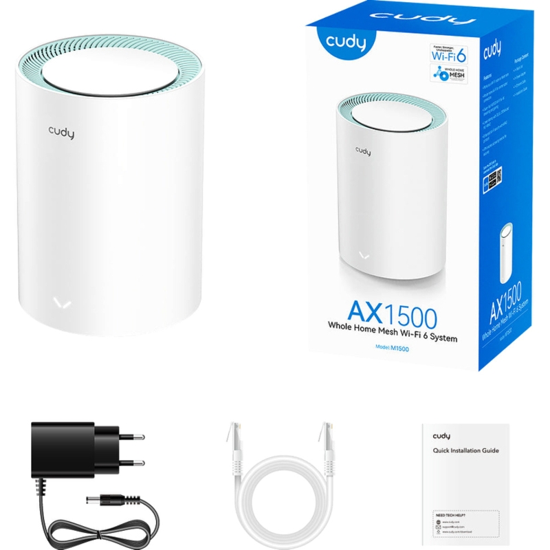 Mesh-система Wi-Fi Cudy AX1500 Gigabit Wi-Fi 6 Mesh Solution, 1 модуль, 2 порта LAN, 2 антенны, фото 2
