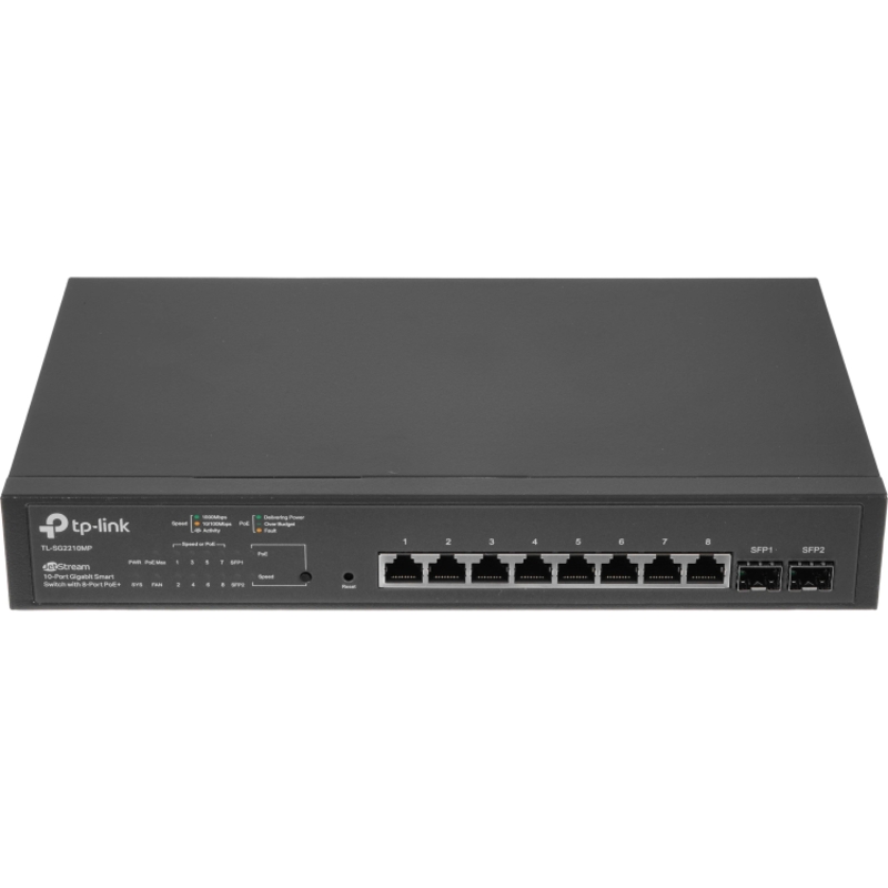 Коммутатор TP-Link SG2210MP смарт, 8 портов PoE+ 1 Гбит/с, 2 SFP, 150 Вт, фото 2