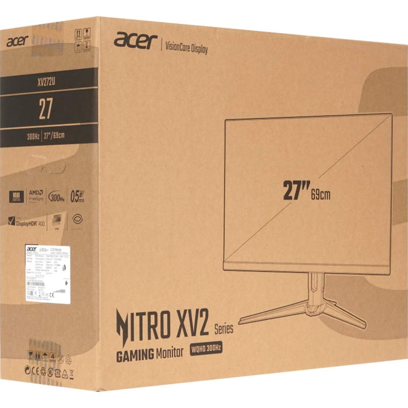 Монитор Acer Nitro XV272UF3bmiiprx, 27 ″, 2560x1440, 300 Гц, IPS, чёрный, формат 16:9, фото 8