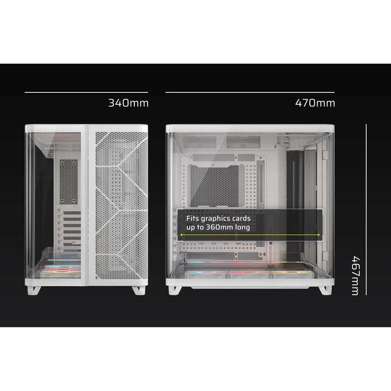 Корпус для ПК Corsair AIR 5400 RS-R ARGB, Midi Tower, белый, материал закалённое стекло, сталь, фото 8