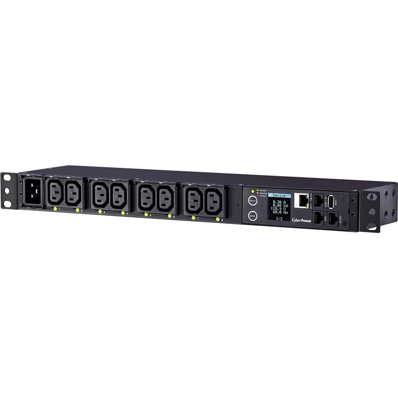 Блок распределения питания CyberPower PDU81005, 1U, 16 А, вход C20, 8 розеток C13, фото 2