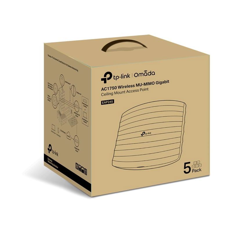 Потолочная точка доступа TP-Link EAP245, 5 шт., AC1750, 2 порта 1 Гбит/с, PoE, фото 6