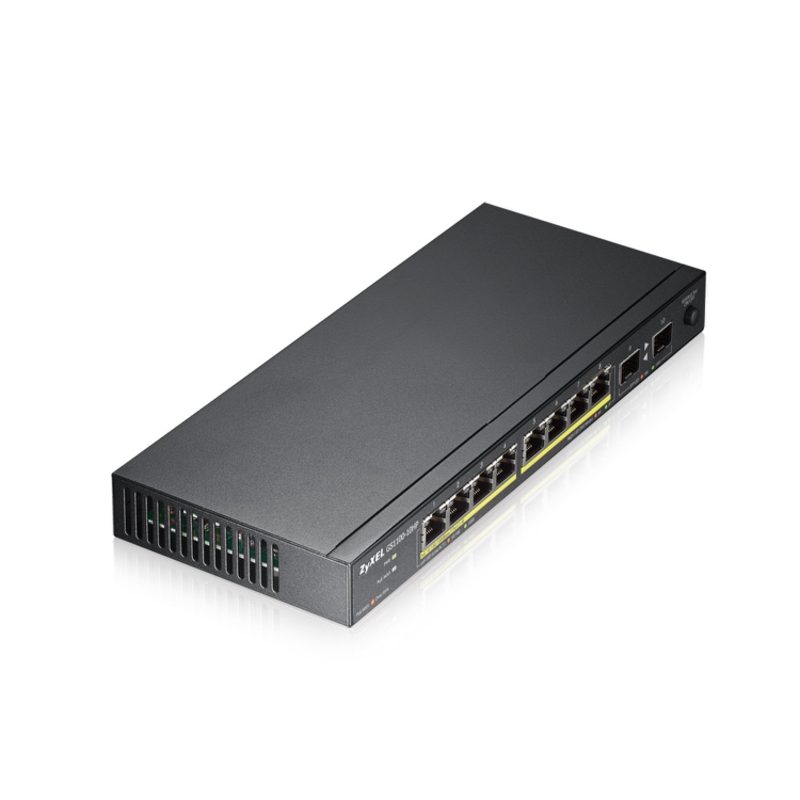 Коммутатор ZYXEL GS1100-10HP неуправляемый, 8 портов PoE+ 1 Гбит/с, 2 SFP, 130 Вт, фото 2