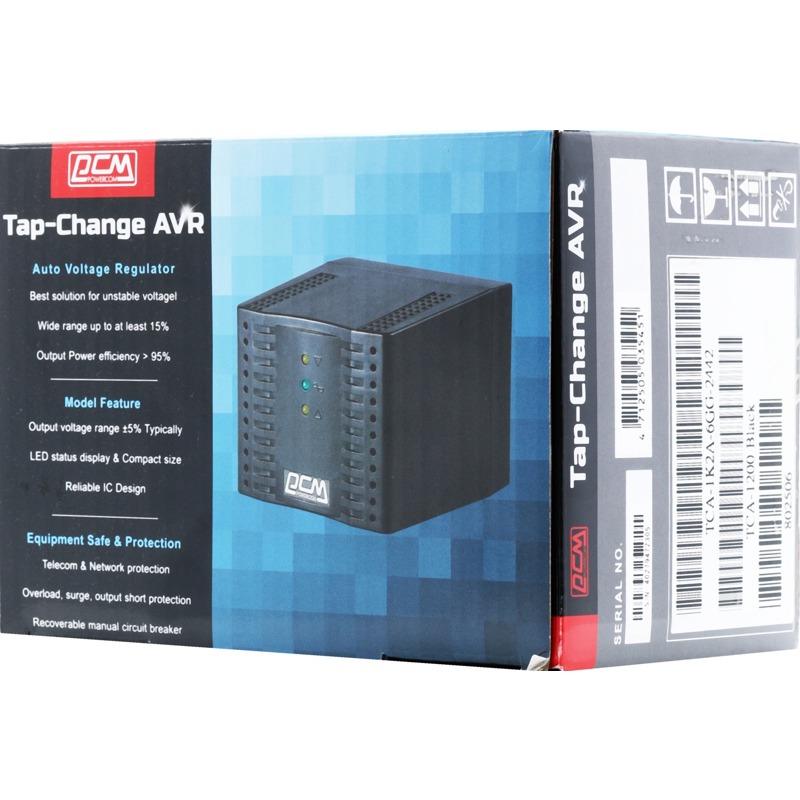 Стабилизатор напряжения Powercom TCA-1200 BL ступенчатый, 1200 ВА / 600 Вт, 4 розетки Schuko, чёрный, фото 7