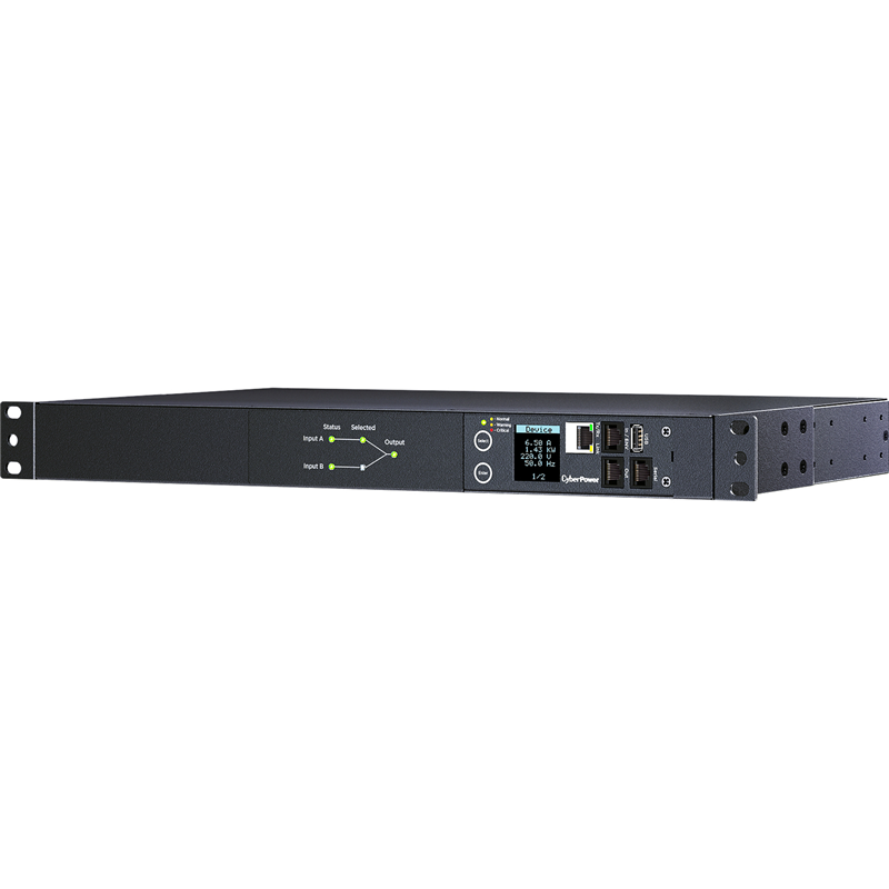 Блок распределения питания CyberPower PDU44005 с ATS, 1U, 16 А, вход C20, 8 розеток C13 и 2 C19, фото 3
