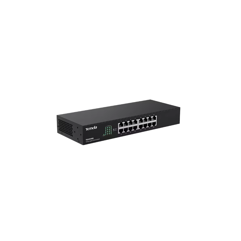 Коммутатор Tenda IP-COM G1016D неуправляемый, 16 портов 1 Гбит/с, в стойку, на стену или стол, фото 3