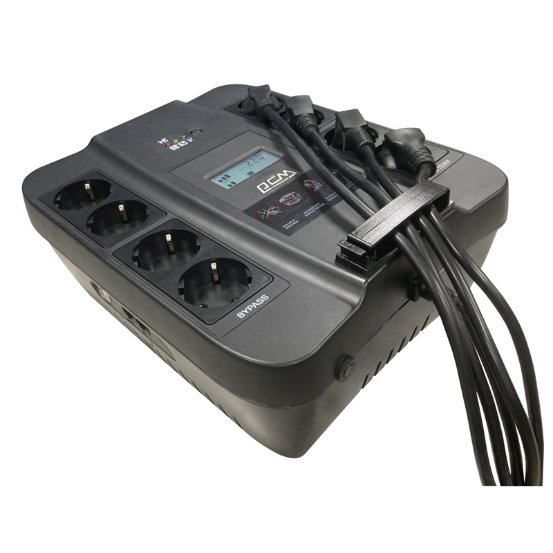 ИБП Powercom SPD-750U LCD линейно-интерактивный, 750 ВА / 450 Вт, 8 розеток Schuko, дисплей, USB, фото 5