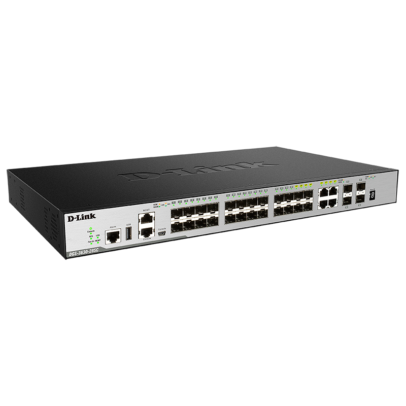 Коммутатор D-Link DGS-3630-28SC управляемый L3, 20 слотов SFP, 4 SFP+ 10 Гбит/с, 4 комбо, фото 2