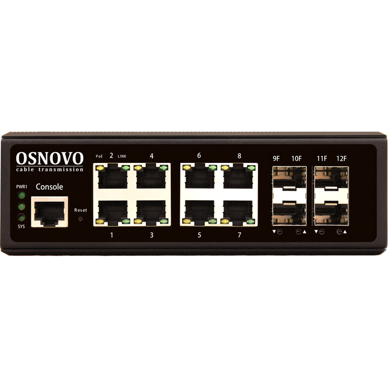 Коммутатор Osnovo SW-70804/IL промышленный L2+, 8 портов 1 Гбит/с, 4 SFP, на DIN-рейку, IP40, фото 5