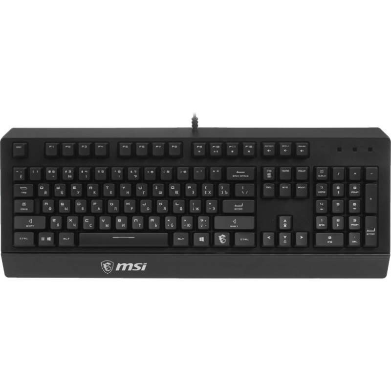 Клавиатура MSI VIGOR GK20 RU, проводное подключение, USB-A, мембранные, чёрный, подсветка, фото 2