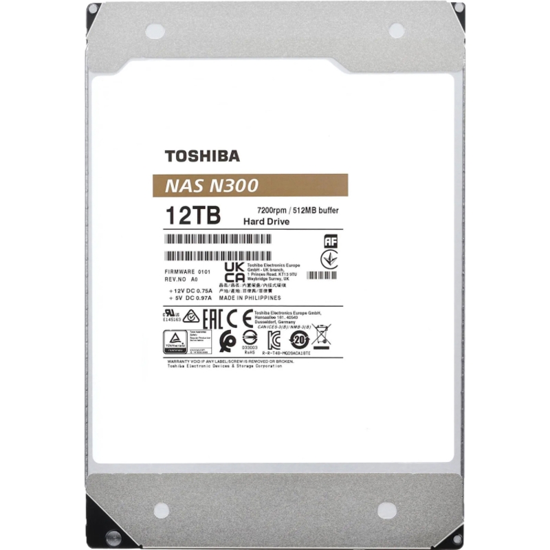 Жёсткий диск Toshiba N300 NAS SATA3, 12000 ГБ, 7200 об/мин, 3.5', 6 ГБ ОЗУ, фото 7