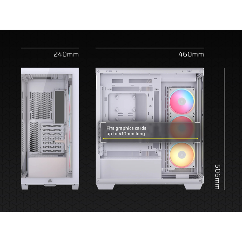Корпус для ПК Corsair 3500X LX-R RGB iCUE LINK, Midi Tower, белый, под ATX, E-ATX, mATX, Mini-ITX, фото 8