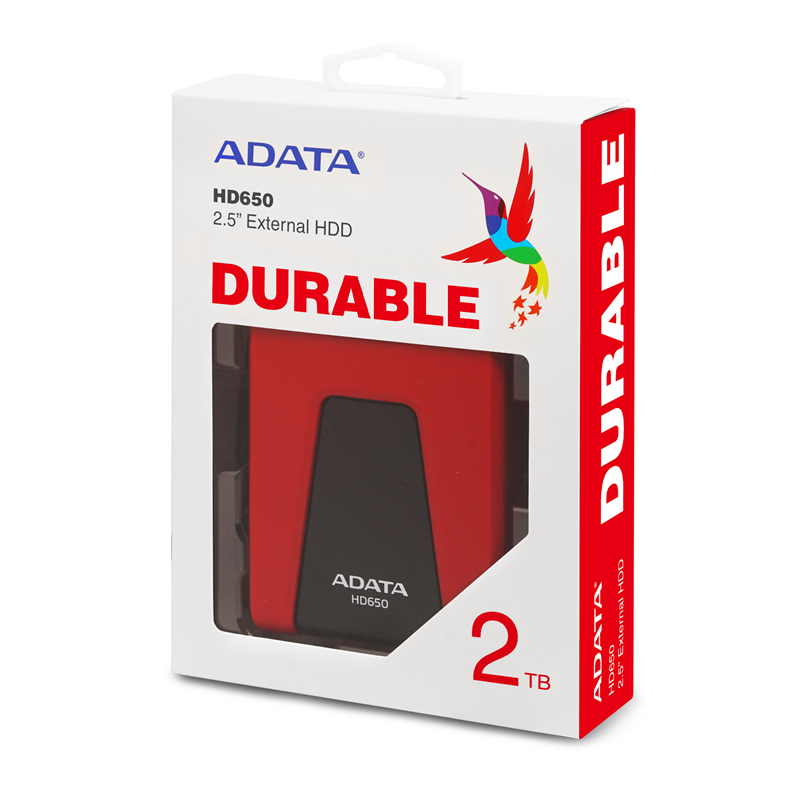 Внешний жёсткий диск 2TB ADATA HD650 (Red), Silicone, USB 3.2 Gen1, 121x81x21mm, 201g (ADATA AHD650-2TU31-CRD), фото 5