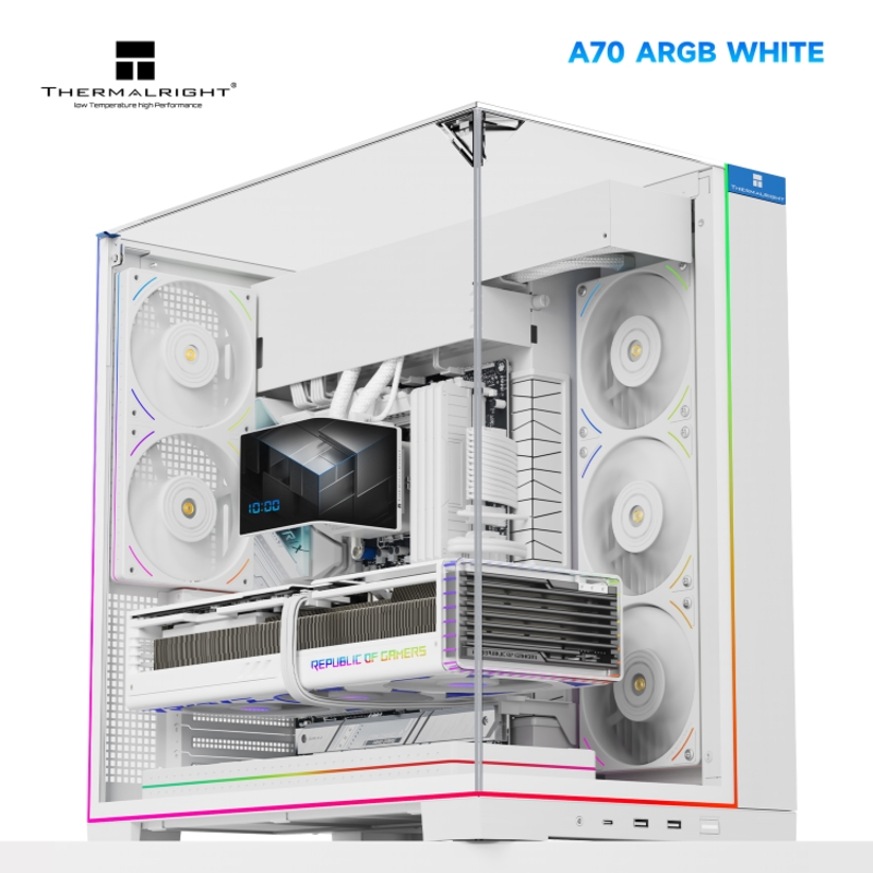 Корпус для ПК Thermalright A70 FAN5-C, Midi Tower, белый, под ATX, mATX, mITX, подсветка ARGB, фото 2
