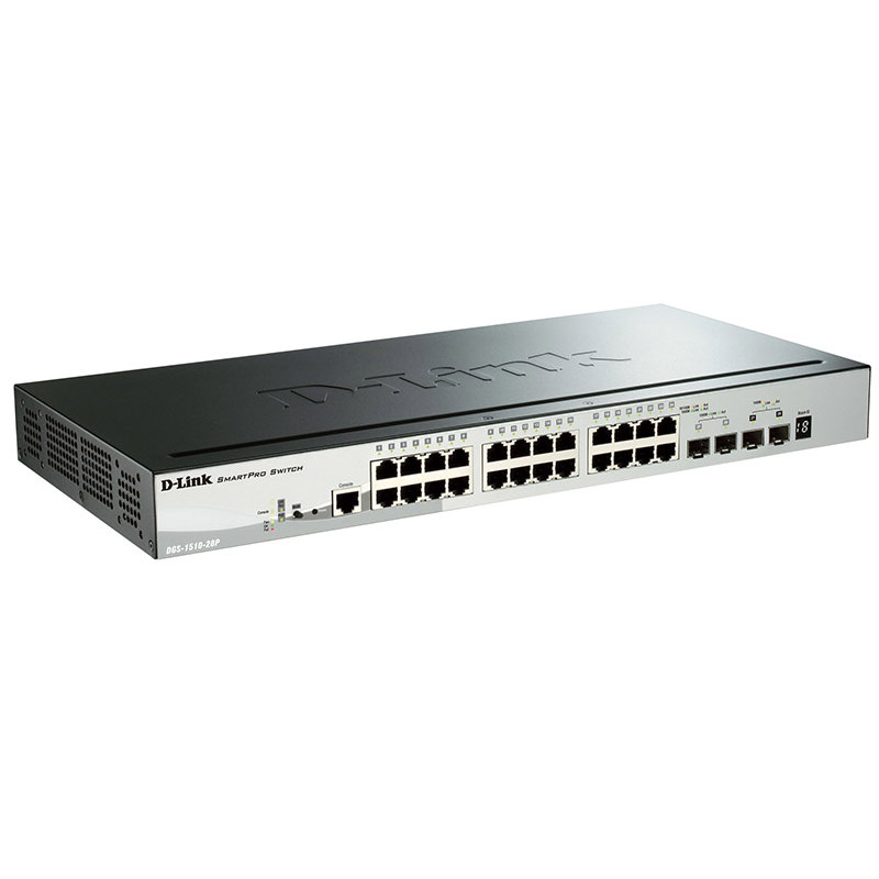 Коммутатор D-Link DGS-1510-28P управляемый, 24 порта PoE 1 Гбит/с, 2 SFP, 2 SFP+, стекируемый, фото 2