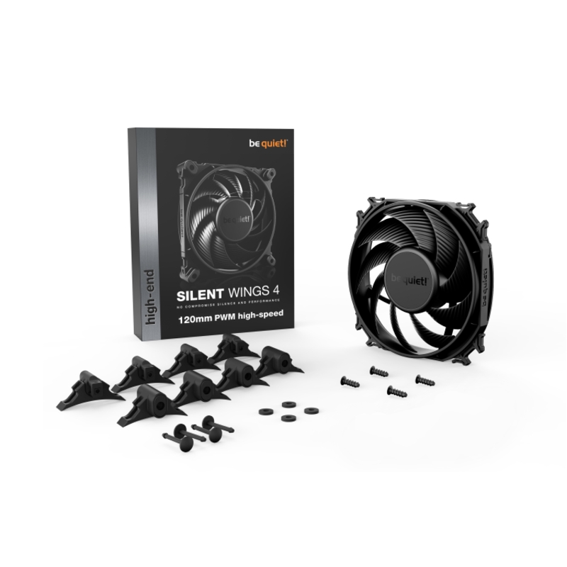 Корпусной вентилятор be quiet! Cooler SILENT WINGS 4, вентилятор 120 мм, 2500 об/мин, чёрный, поток 76.7 CFM, фото 4