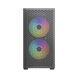 Корпус без блока Case HSPD M335, Mesh Mini-tower, Black, TG, 0.45 SPCC, 2x140mm ARGB + 1x120mm ARGB mATX, mITX 160/340/184mm 2x2.5", 2x3.5", 4xPCI 1xUSB-A 3.0, 2xUSB-A 2.0 385x200x390mm