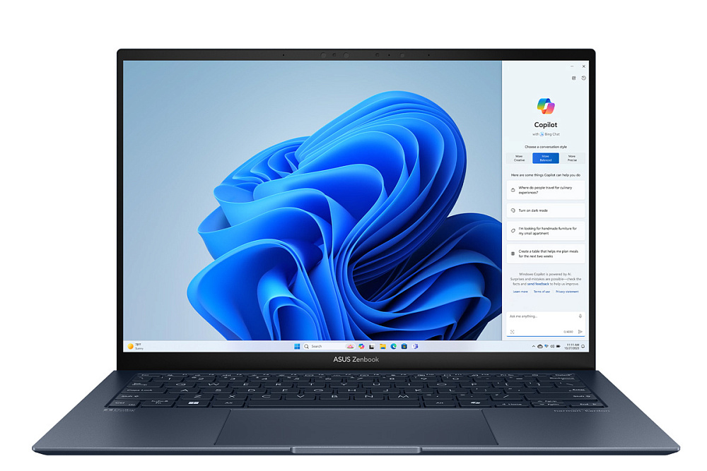 Ноутбук ASUS Zenbook S 13 OLED  Ponder Blue UX5304MA-NQ172 (90NB12V3-M00B20), Intel Core Ultra 7 155U, 16GB LPDDR5X, Intel Graphics, 13.3" 3K OLED, 4 TB SSD PCIe GEN4, WINDOWS 11 PRO, КЛАВИАТУРА RU/US, гарантия 1 год, ЧЕХОЛ В ПОДАРОК!, фото 2