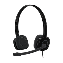 Гарнитура Logitech H151 Stereo, проводное подключение, Mini-jack, накладные, чёрный, микрофон встроенный