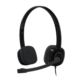 Гарнитура Logitech H151 Stereo, проводное подключение, Mini-jack, накладные, чёрный, микрофон встроенный