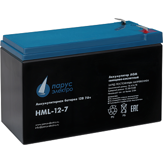 Батарея для ИБП Парус электро HML-12-7, 12 В, 7 А·ч