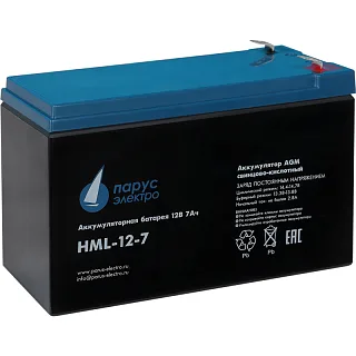 Батарея для ИБП Парус электро HML-12-7, 12 В, 7 А·ч