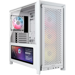 Корпус без блока Case Corsair Frame 4000D LCD RS ARGB, Midi-Tower, TG, 3x120mm ARGB, 3xUSB Type-C, E-ATX, ATX, mATX, mITX White