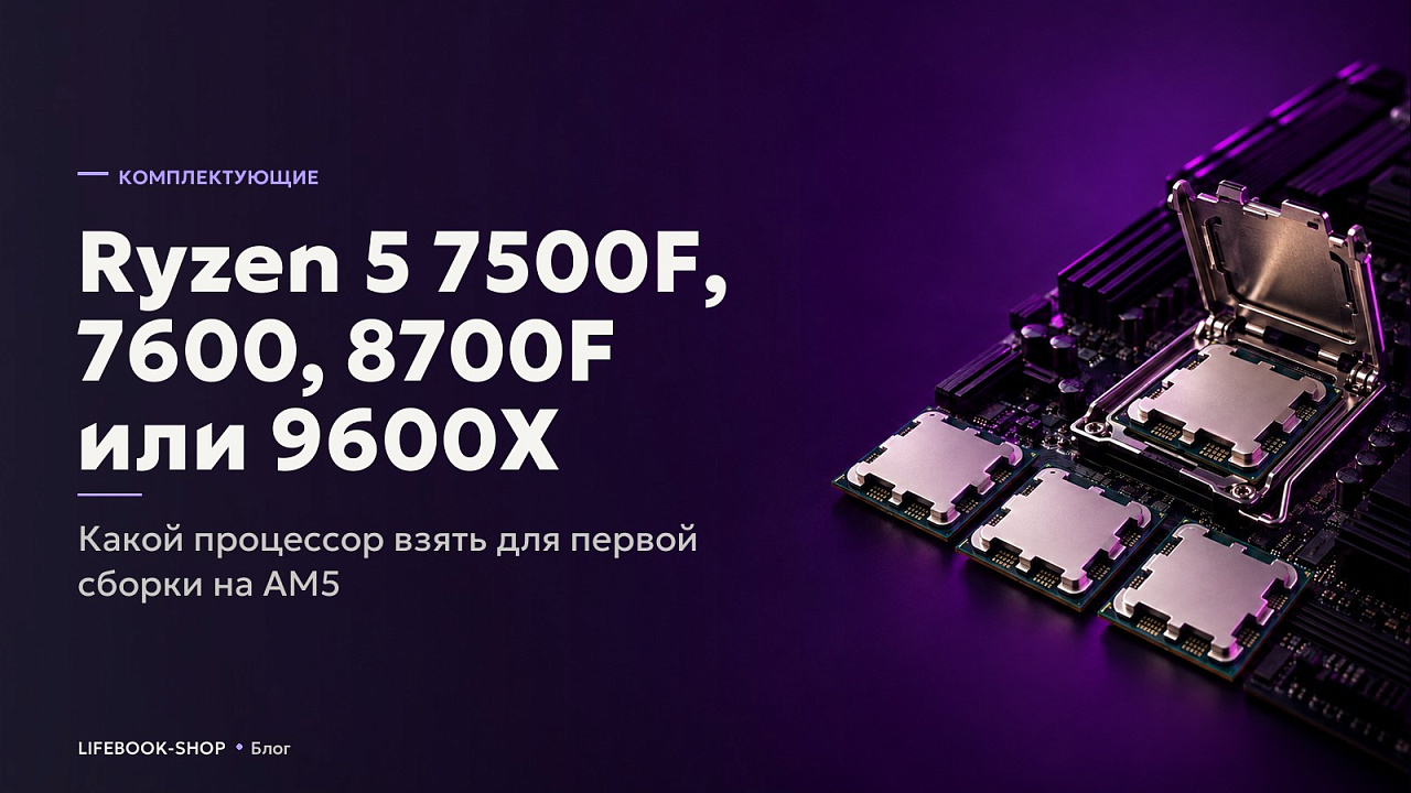 Ryzen 5 7500F, 7600, 8700F или 9600X: какой процессор взять для первой сборки на AM5