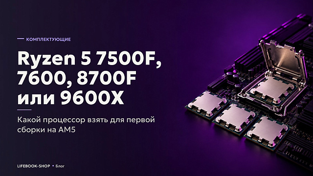 Ryzen 5 7500F, 7600, 8700F или 9600X: какой процессор взять для первой сборки на AM5