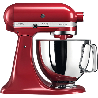 Планетарный миксер KitchenAid Artisan 5KSM125EER, 4,8 л, 300 Вт, откидной блок, красный