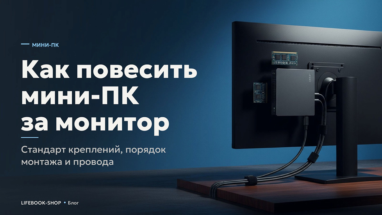 Как повесить мини-ПК за монитор: стандарт креплений, порядок монтажа и провода