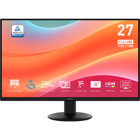 Монитор MSI PRO MP272L, 27 дюймов, 1920x1080, 100 Гц, IPS, 250 кд/м², чёрный