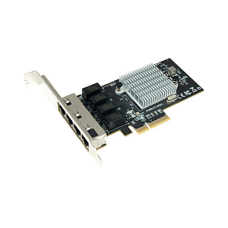 Сетевая карта Sunrich N-1060, 4 порта RJ-45 1 Гбит/с, PCIe x4, Broadcom BCM5719
