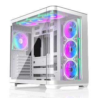 Корпус для ПК Raijintek ATREUS BT7, Midi Tower, белый, под ATX, E-ATX, Micro-ATX, Mini-ITX, подсветка ARGB