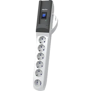 Сетевой фильтр ZIS Pilot Pro GP, 6 розеток (5 евро + Gadget Parking), шнур 3 м, 2200 Вт, автомат