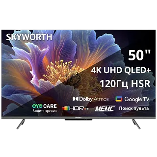 Телевизор Skyworth 50Q66H, 50 дюймов, 4K UHD, QLED, 120 Гц, DVB-T2/C/S2, подсветка Direct LED