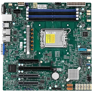 Материнская плата MB Supermicro X13SCL-F, Micro-ATX, 1x Intel Xeon 6300-series E-2400/Pentium (LGA-1700), 4x DIMM DDR5 UDIMM (SuperMicro MBD-X13SCL-F-B bundle)