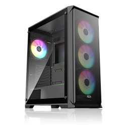 Корпус Raijintek ARCADIA 41-MS4, Midi-Tower, чёрный, 4×120 мм ARGB, 2×USB‑A 3.0 + USB‑C, поддержка ATX/mATX/mITX