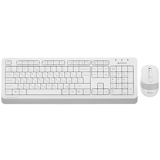 Комплект клавиатура и мышь A4Tech + Fstyler FG1010, беспроводное подключение, USB-A, белый