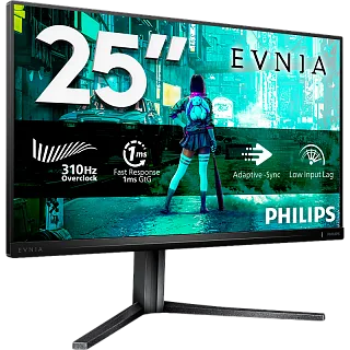 Монитор Philips 25M2N3200U, 24.5 дюйма, 1920x1200, 300 Гц, IPS, чёрный, формат 16:10