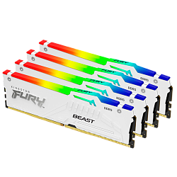 Оперативная память Kingston FURY Beast White RGB XMP, 64ГБ DDR5, 6000MT/s, CL40, Kit of 4