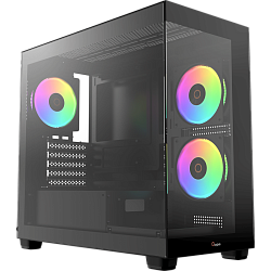Корпус ПК Ocypus Gamma C52 BK ARGB, Mini‑Tower, чёрный, 3×120 мм ARGB, USB‑A 3.0 + 2×USB 2.0, mATX/mITX