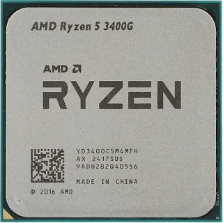Процессор AMD Ryzen 5 3400G, AM4, 4 ядра, 8 потоков, до 4.2 ГГц, кэш 4 МБ, до 65 Вт
