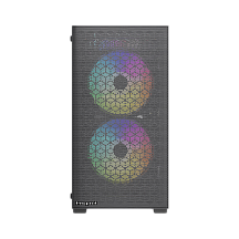 Корпус для ПК Hspd M334, Mini Tower, чёрный, под mATX, Mini-ITX, подсветка ARGB