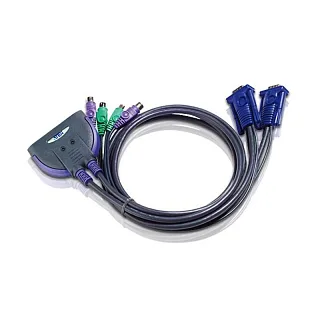 KVM-переключатель ATEN CS62S на 2 порта PS/2, кабели 0,9 м