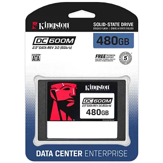 Твердотельный накопитель Kingston SSD DC600M, 480GB, 2.5" 7mm, SATA3, 3D TLC, R/W 560/470MB/s, IOPs 94 000/41 000, TBW 876, DWPD 1 (12 мес) (Kingston SEDC600M/480G)